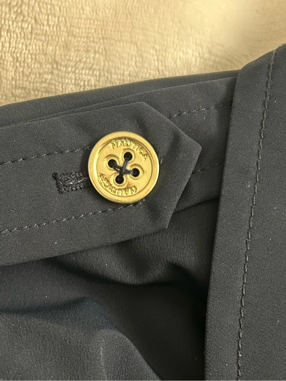 Nautica Navy Double-Breasted Trench Coat with Gold Buttons - Picture 11 of 11